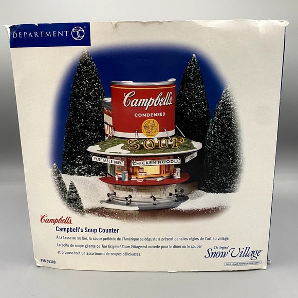 Dept. 56 Snow Village Campbell's Soup Counter NEW